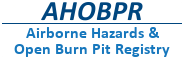 Airborne Hazards and Open Burn Pit Registry (AHOBPR) logo